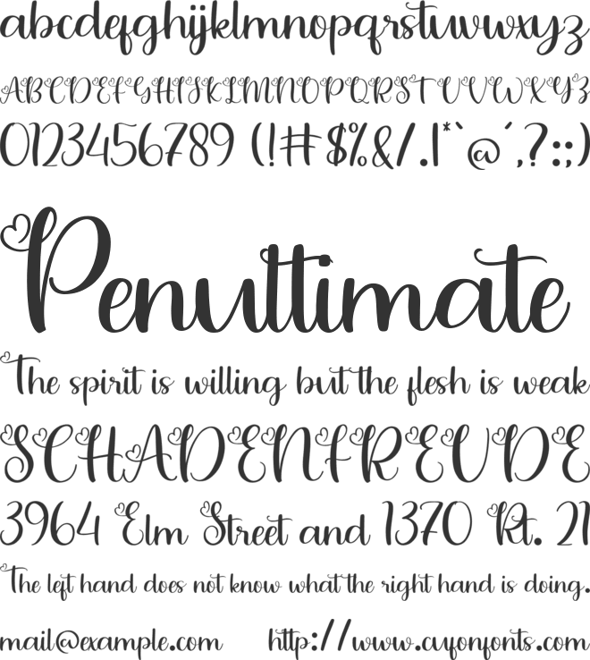 Love Vale font preview