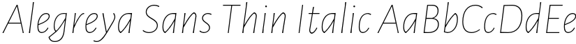 Alegreya Sans Thin Italic font