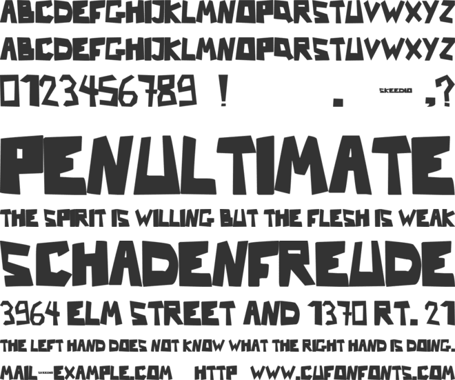 Nb Strange font preview