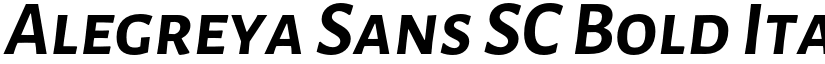 Alegreya Sans SC Bold Italic font