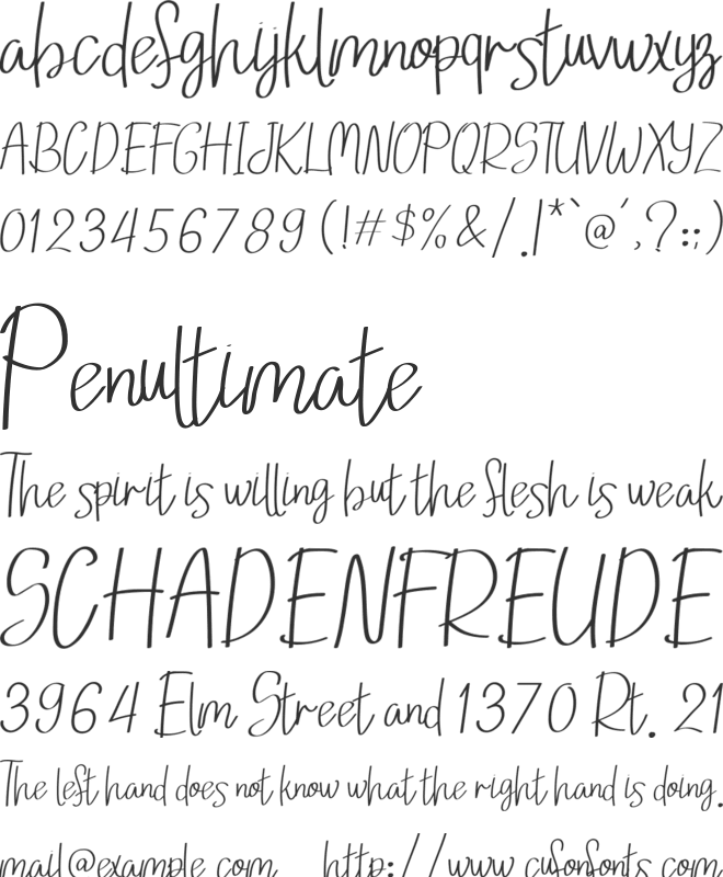 Loving February font preview