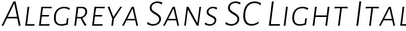 Alegreya Sans SC Light Italic font