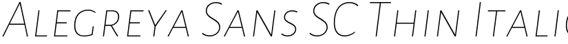 Alegreya Sans SC Thin Italic font