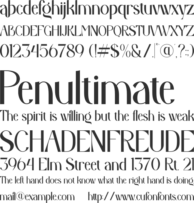 Arcadian font preview