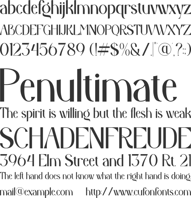 Arcadian font preview