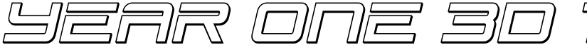 Year One 3D Italic Regular font