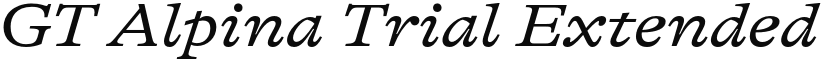 GT Alpina Trial Extended Regular Italic font