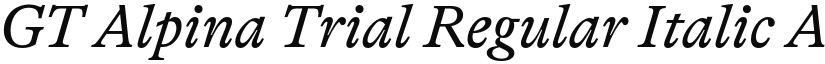 GT Alpina Trial Regular Italic font