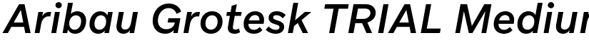 Aribau Grotesk TRIAL Medium Italic font