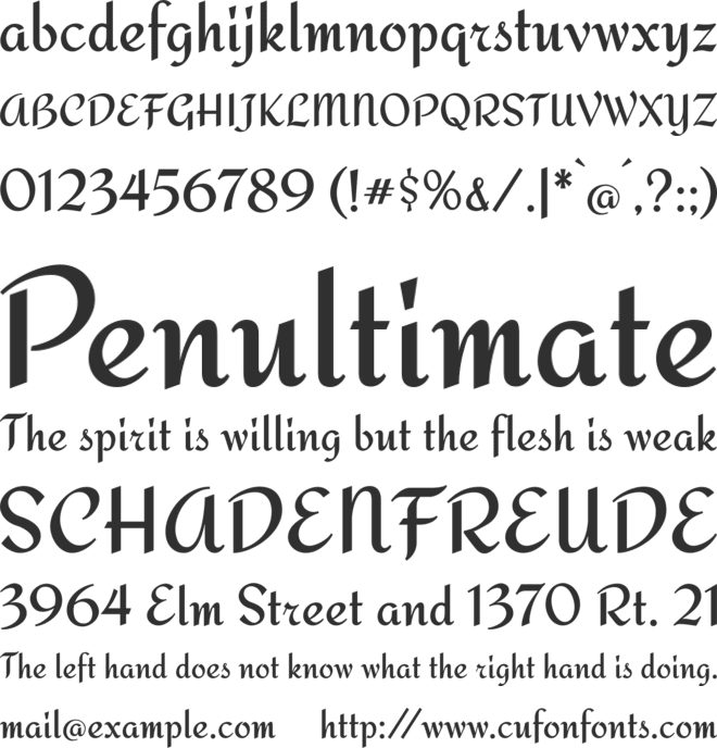 Redressed font preview