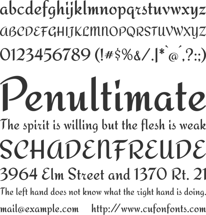 Redressed font preview