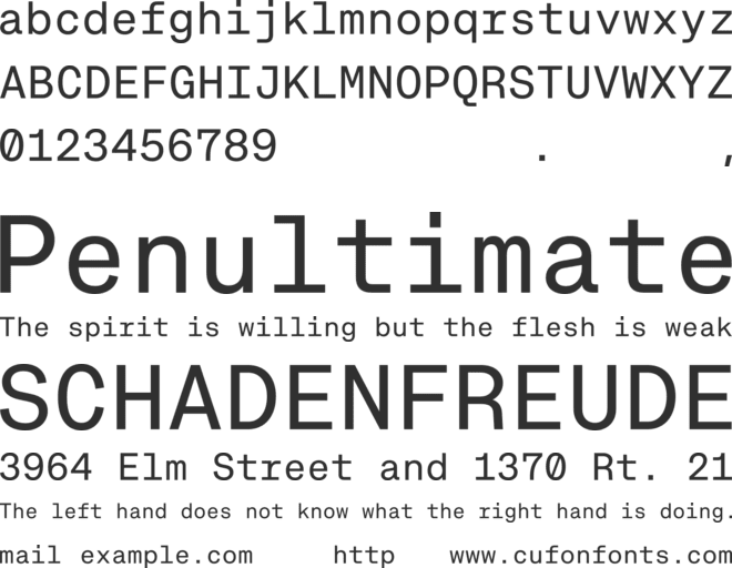 Approach Mono TRIAL font preview