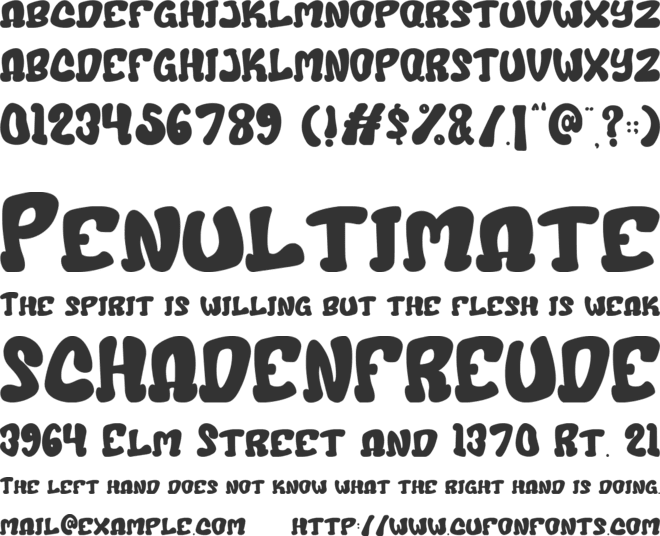 Sunday Cake font preview