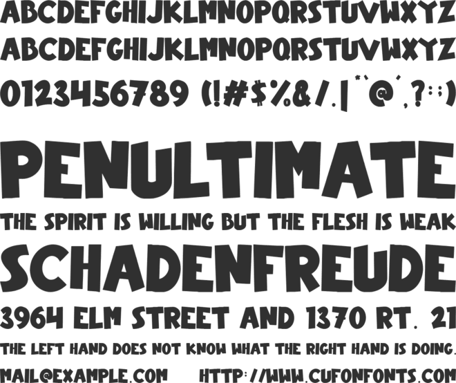 Every Sunday font preview