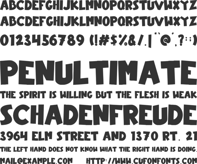 Every Sunday font preview