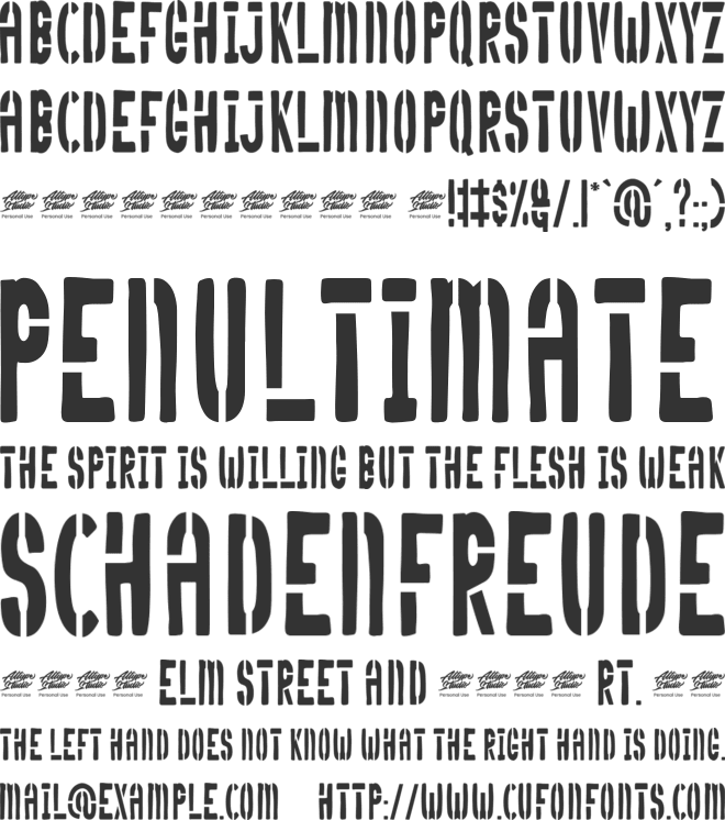 Orange Baroon font preview