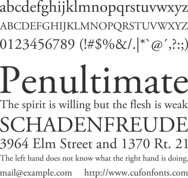 Adobe Garamond Pro font preview