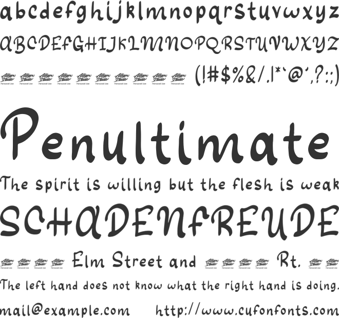 White Malla font preview
