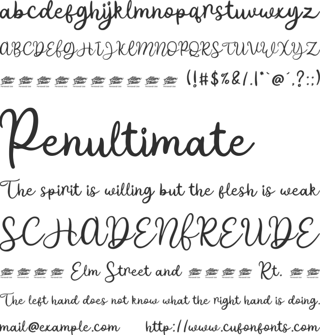 Tallove font preview