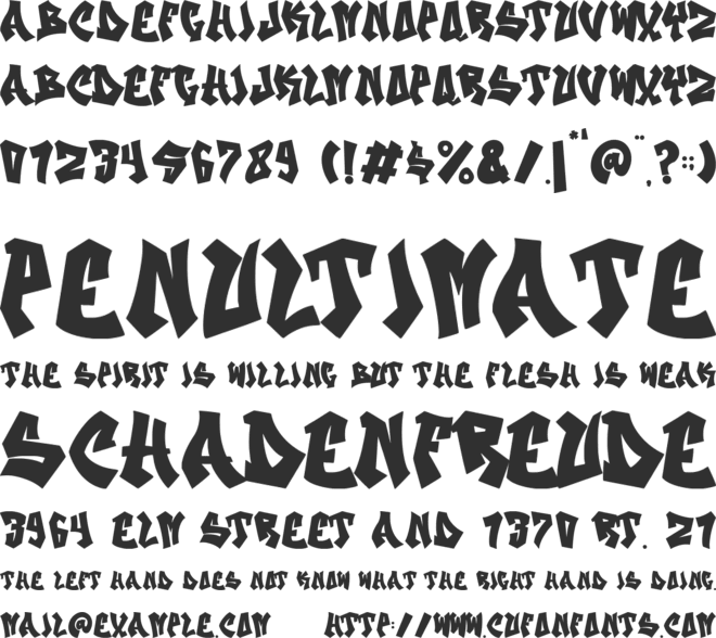 Styling Zero font preview
