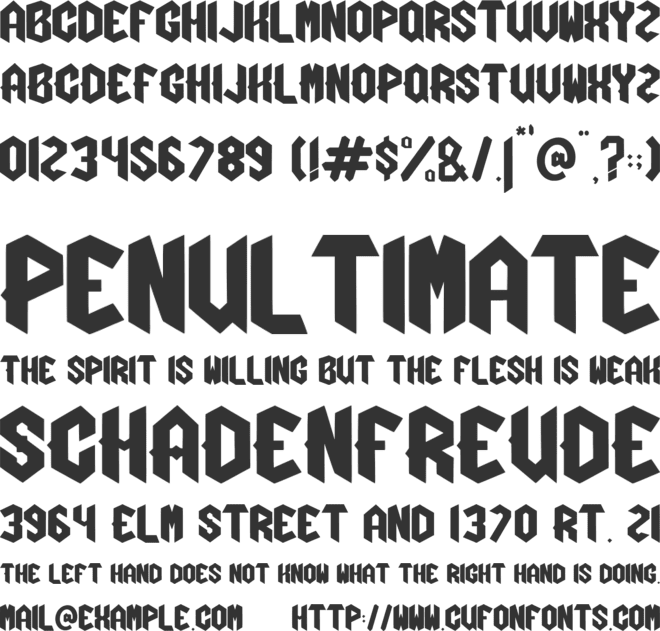 Fatal Darkness font preview