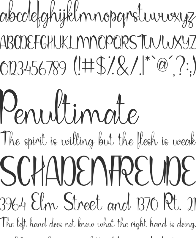 Peaceful Christmas font preview