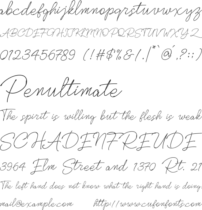 Bluekendy font preview