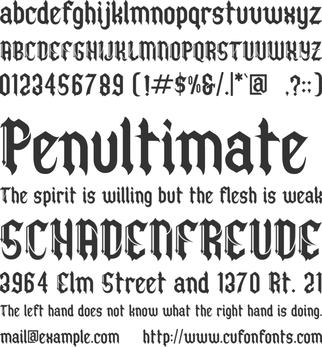 Jeztec Empire font preview