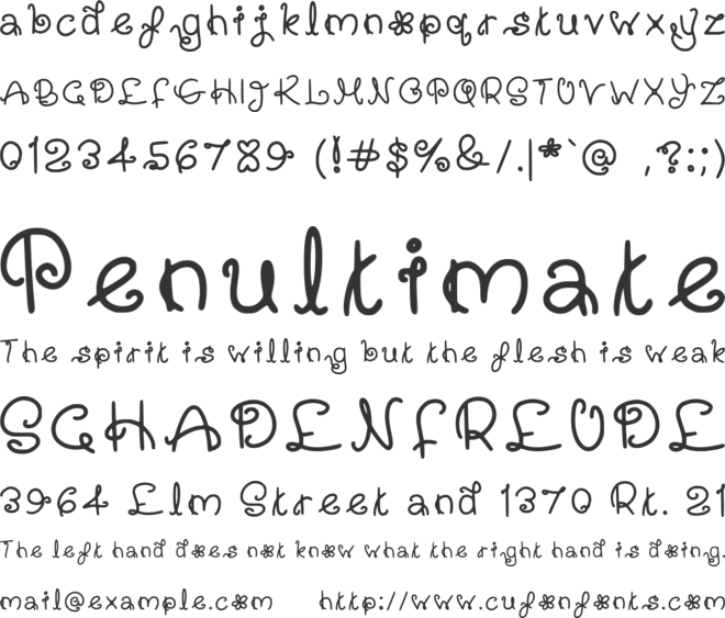 Hollies Whimsy font preview