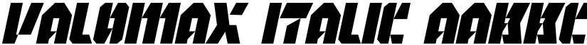 Valomax Italic font