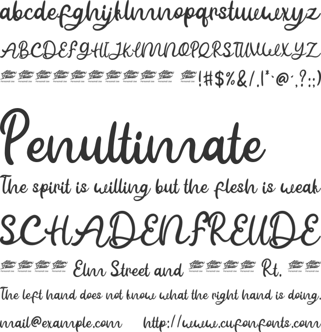 Hantu Tail font preview