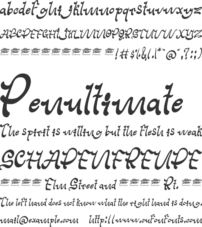 Arimalia font preview