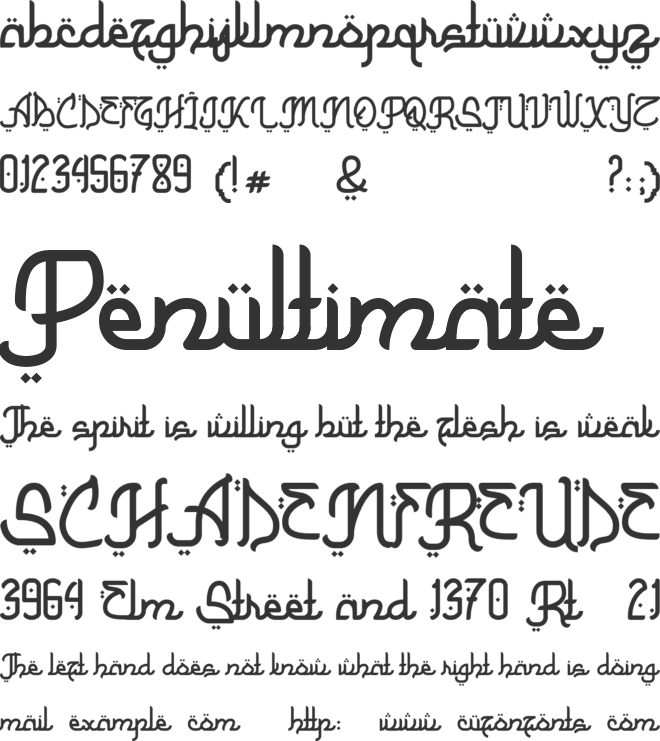 Jamillah font preview