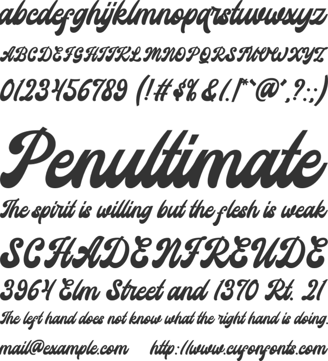 Hitterlove font preview