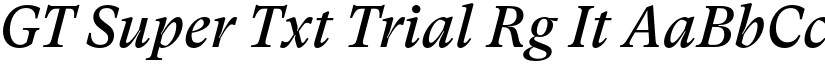 GT Super Txt Trial Rg It font