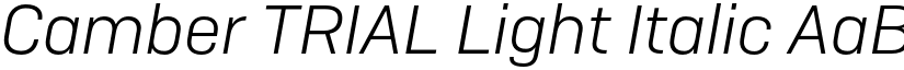 Camber TRIAL Light Italic font