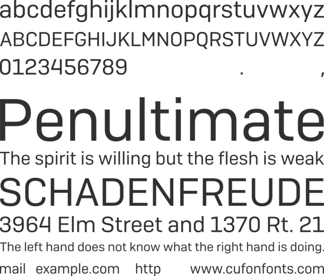 Camber TRIAL font preview