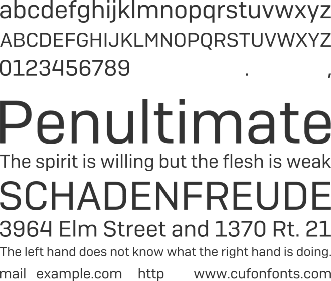 Camber TRIAL font preview