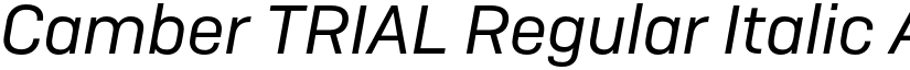 Camber TRIAL Regular Italic font