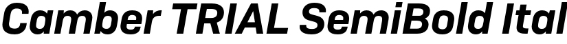 Camber TRIAL SemiBold Italic font