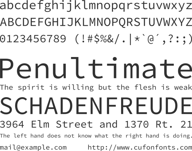 Source Code Pro font preview