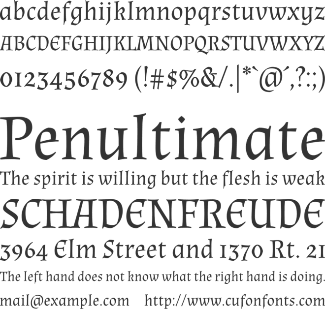 Almendra font preview