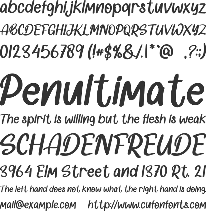 Winter Snow White font preview