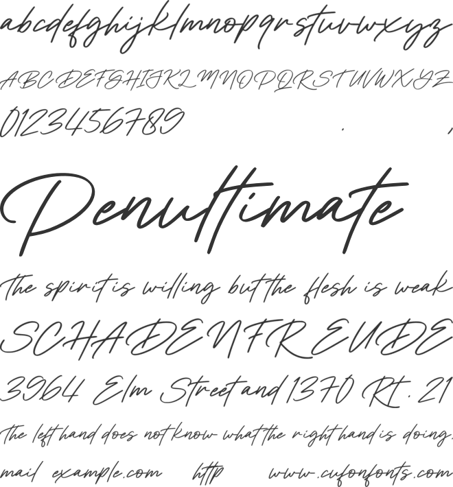 Boulevard Signature font preview
