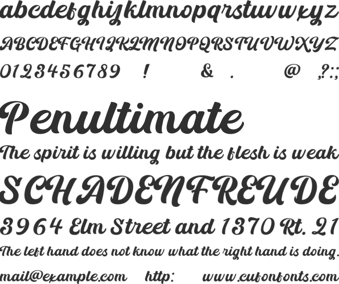Sianok Valley font preview