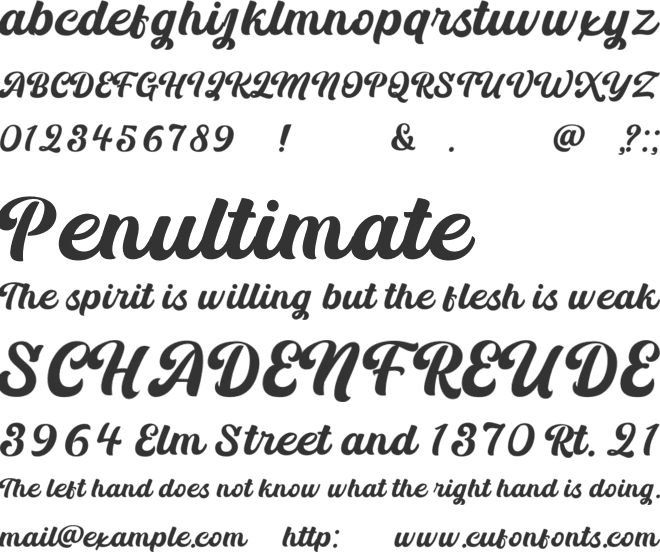 Sianok Valley font preview