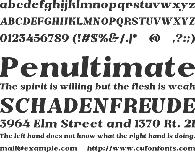 Minatur free version font preview