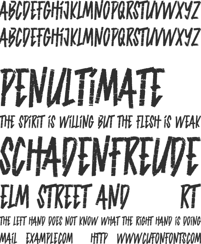 NOTHING GRAVITATION font preview