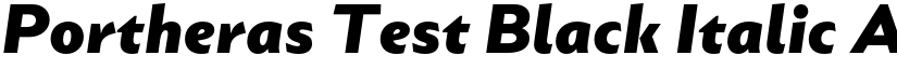 Portheras Test Black Italic font