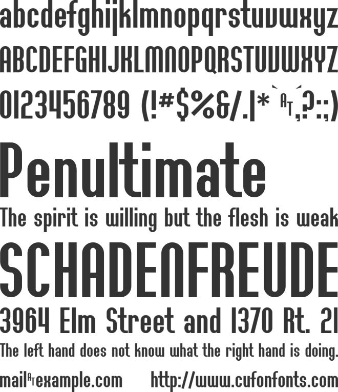 Willamette SF font preview